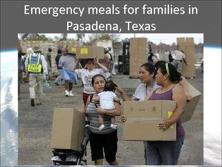 Emergency meals for families in Pasadena, Texas 