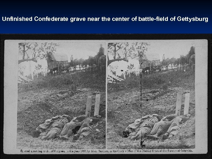 Unfinished Confederate grave near the center of battle-field of Gettysburg 