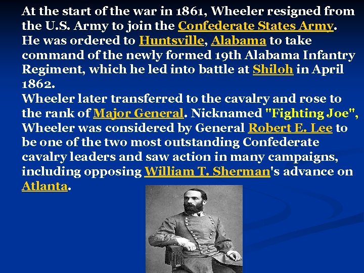 At the start of the war in 1861, Wheeler resigned from the U. S.