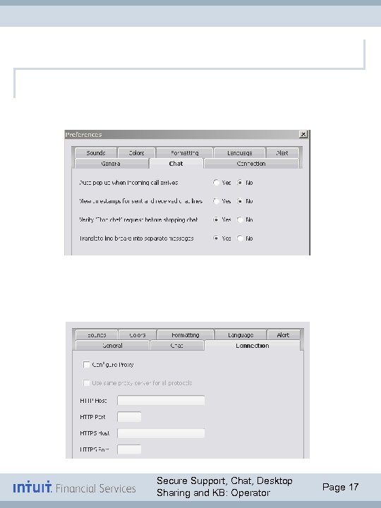 Secure Support, Chat, Desktop Sharing and KB: Operator Page 17 