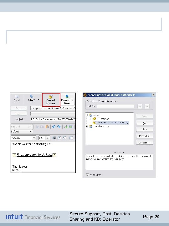 Secure Support, Chat, Desktop Sharing and KB: Operator Page 28 