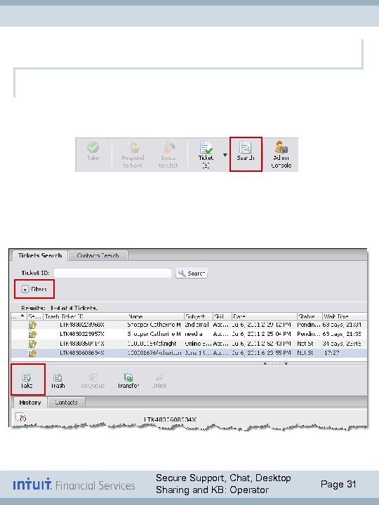 Secure Support, Chat, Desktop Sharing and KB: Operator Page 31 