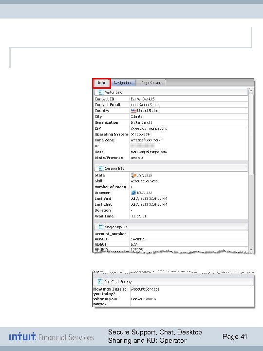 Secure Support, Chat, Desktop Sharing and KB: Operator Page 41 