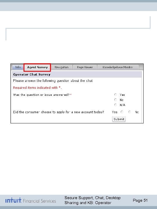 Secure Support, Chat, Desktop Sharing and KB: Operator Page 51 