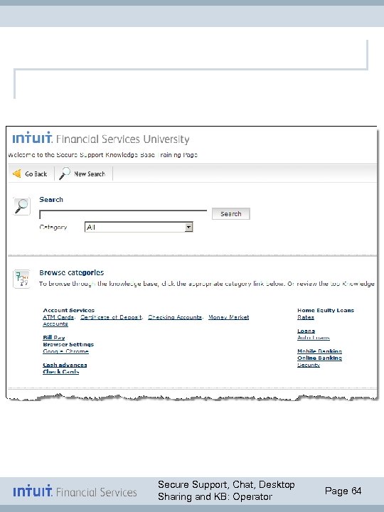 Secure Support, Chat, Desktop Sharing and KB: Operator Page 64 