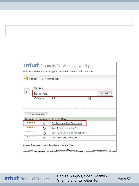 Secure Support, Chat, Desktop Sharing and KB: Operator Page 65 