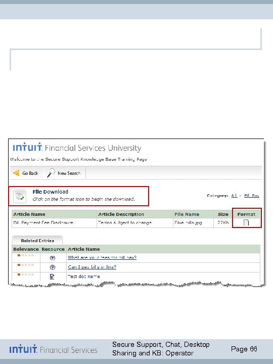 Secure Support, Chat, Desktop Sharing and KB: Operator Page 66 