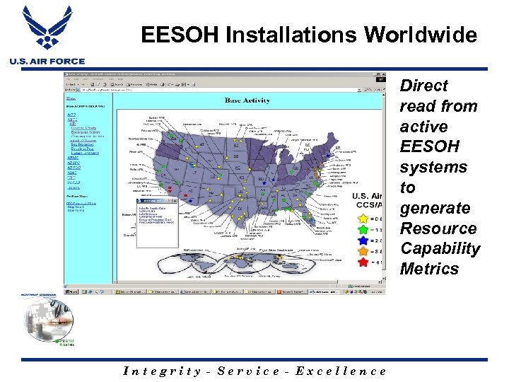 EESOH Installations Worldwide Direct read from active EESOH systems to generate Resource Capability Metrics