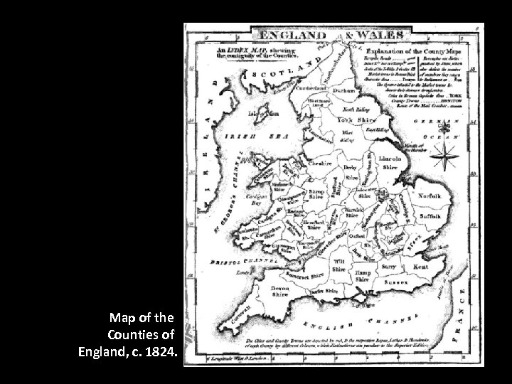 Map of the Counties of England, c. 1824. 