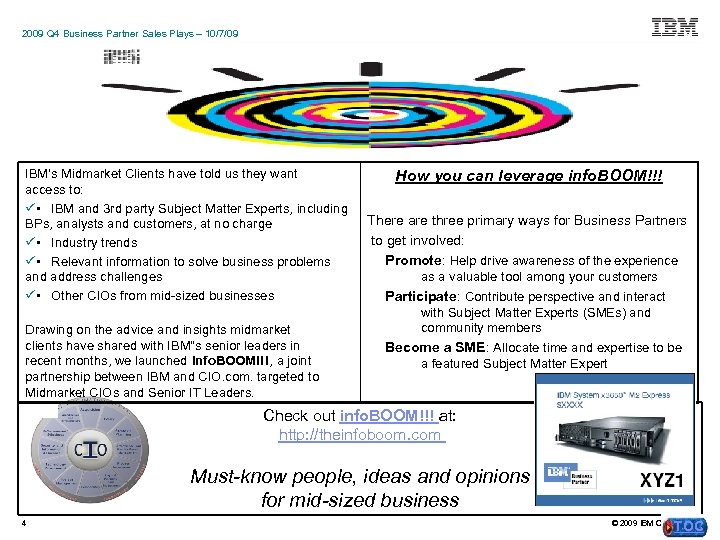 2009 Q 4 Business Partner Sales Plays – 10/7/09 IBM's Midmarket Clients have told