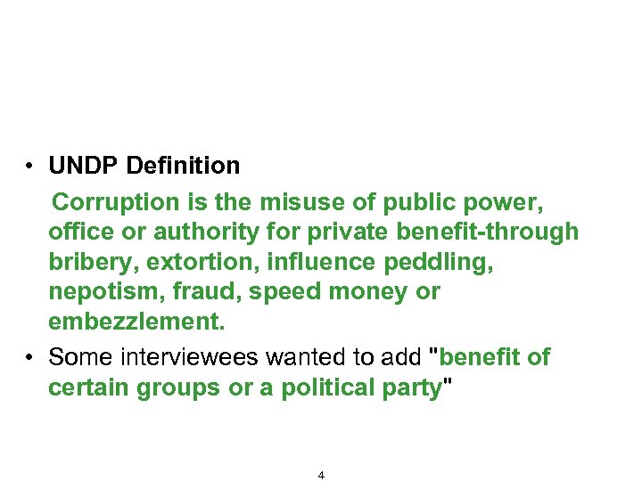 Fraud and Corruption – Definition, Types and Consequences • UNDP Definition Corruption is the