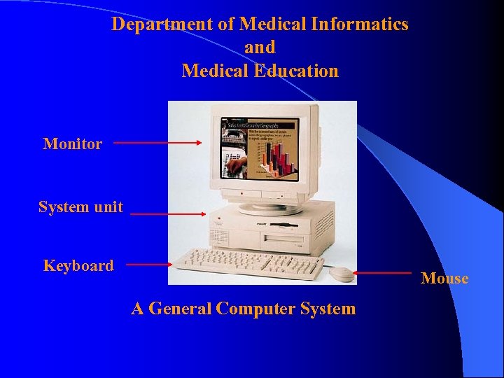 Department of Medical Informatics and Medical Education Monitor System unit Keyboard Mouse A General