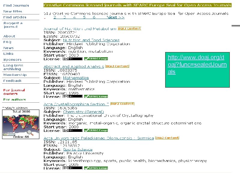 http: //www. doaj. org/d oaj? func=sealed. Journ als 