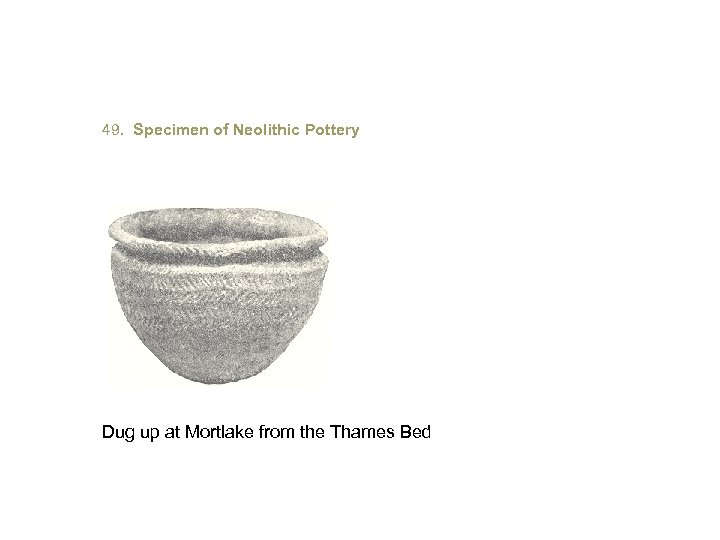 49. Specimen of Neolithic Pottery Dug up at Mortlake from the Thames Bed 