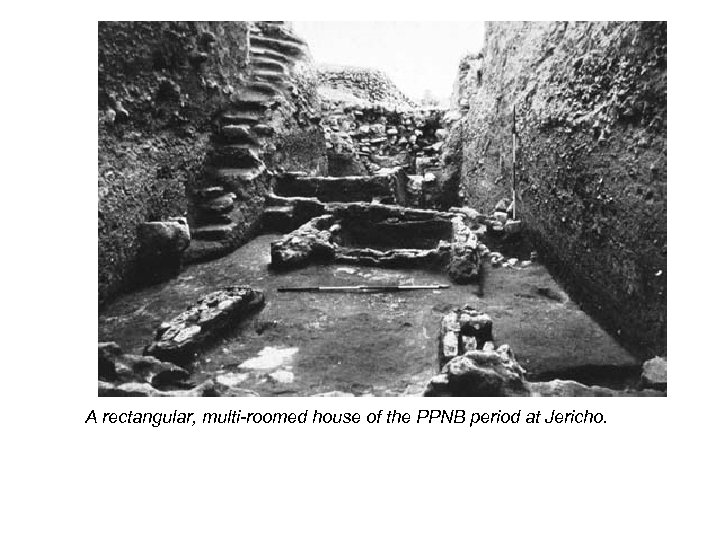 A rectangular, multi-roomed house of the PPNB period at Jericho. 