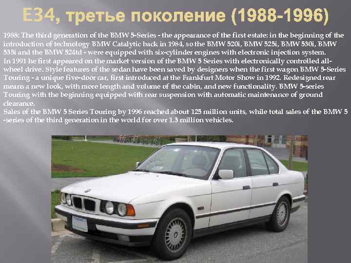 1988: The third generation of the BMW 5 -Series - the appearance of the