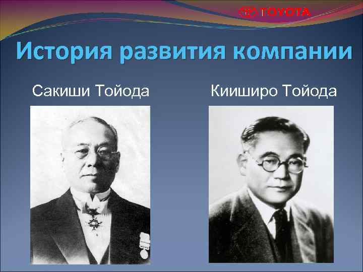 История развития компании Сакиши Тойода Кииширо Тойода 