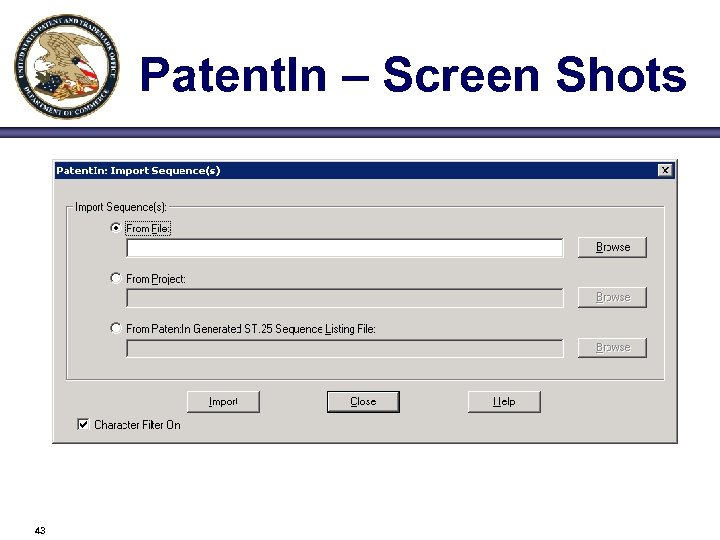 Patent. In – Screen Shots 43 