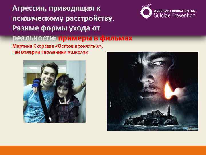 Агрессия, приводящая к психическому расстройству. Разные формы ухода от реальности: примеры в фильмах Мартина