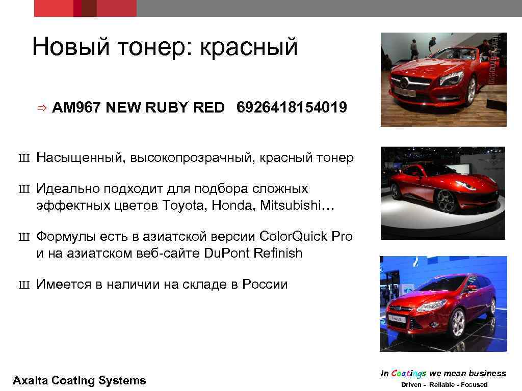 Новый тонер: красный ð AM 967 NEW RUBY RED 6926418154019 Ш Насыщенный, высокопрозрачный, красный