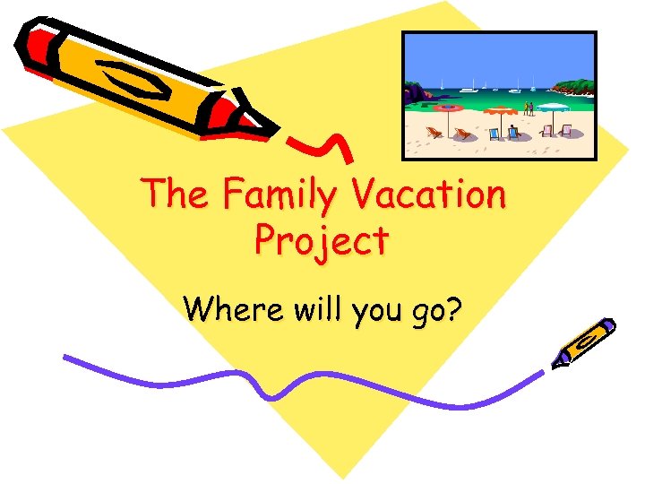 The Family Vacation Project Where will you go? 