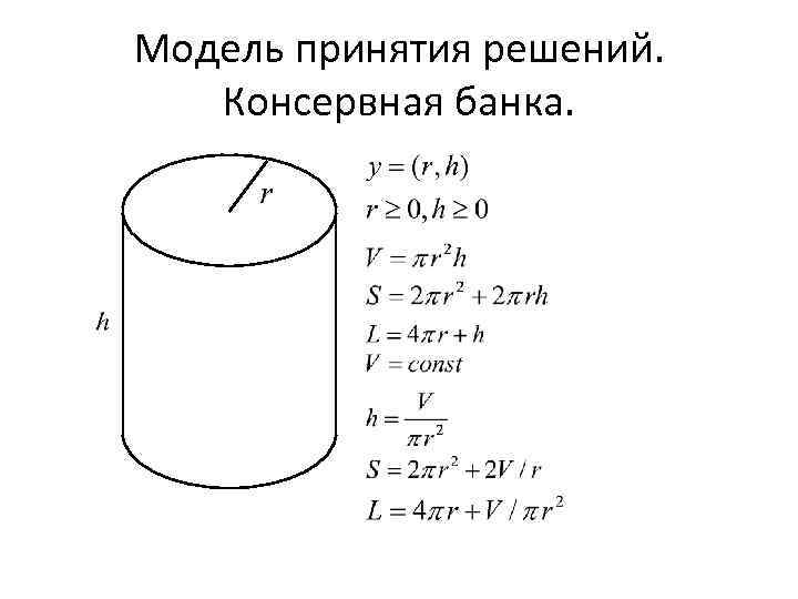 Модель принятия решений. Консервная банка. 