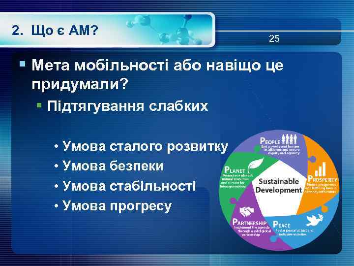 2. Що є АМ? 25 § Мета мобільності або навіщо це придумали? § Підтягування