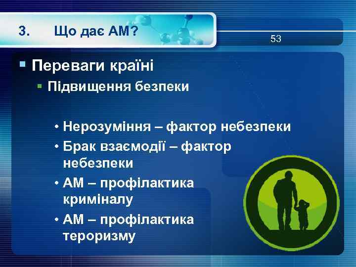 3. Що дає АМ? 53 § Переваги країні § Підвищення безпеки • Нерозуміння –