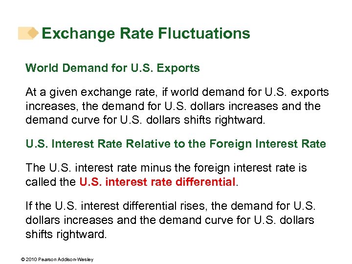 Exchange Rate Fluctuations World Demand for U. S. Exports At a given exchange rate,