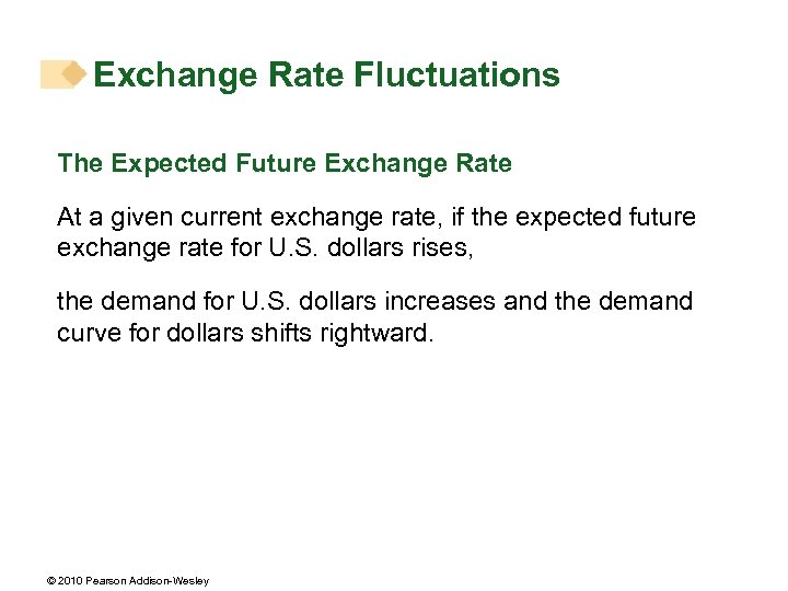 Exchange Rate Fluctuations The Expected Future Exchange Rate At a given current exchange rate,