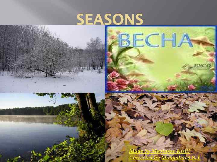 SEASONS Made by Mastarov Kirill Corrected by Monyakova S. I. 