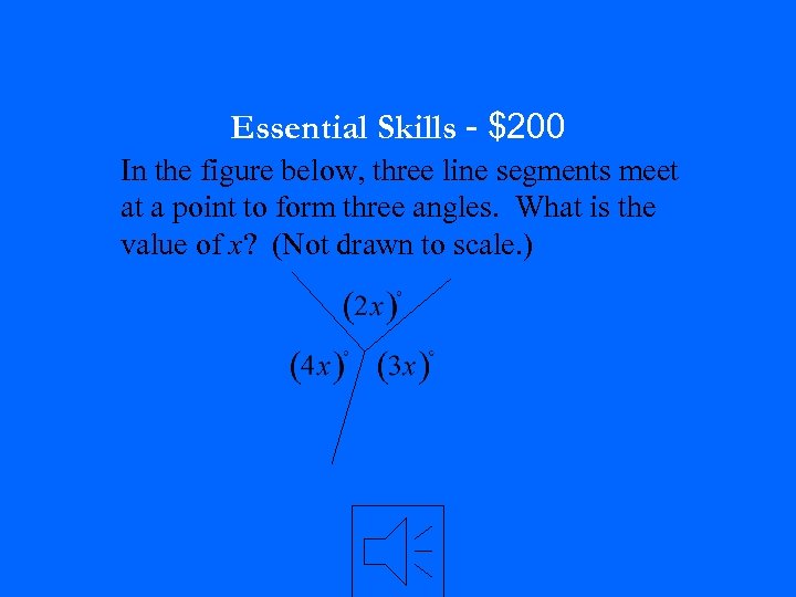 Essential Skills - $200 In the figure below, three line segments meet at a