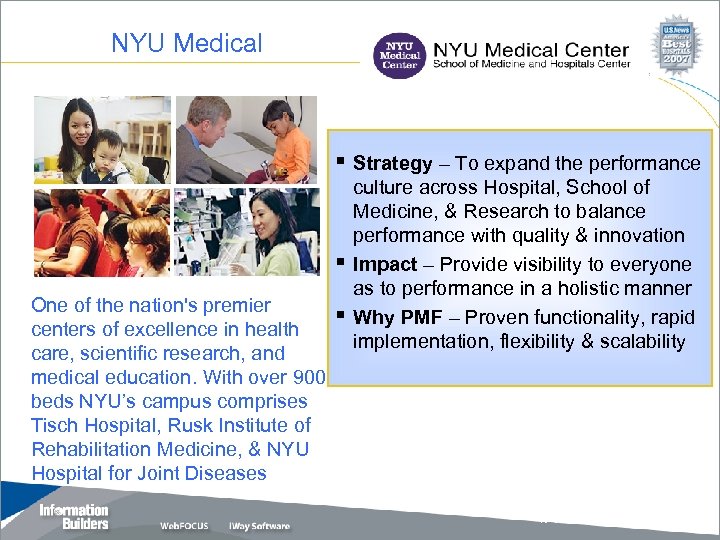 NYU Medical § Strategy – To expand the performance § One of the nation's