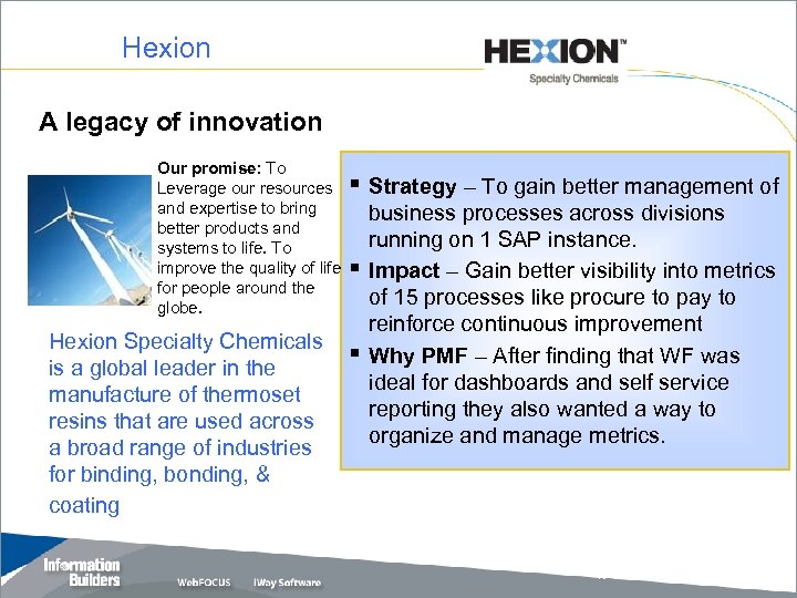 Hexion A legacy of innovation Our promise: To Leverage our resources and expertise to