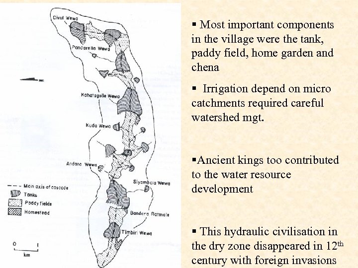 § Most important components in the village were the tank, paddy field, home garden