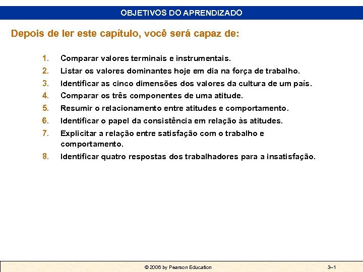OBJETIVOS DO APRENDIZADO Depois de ler este capítulo, você será capaz de: 1. Comparar
