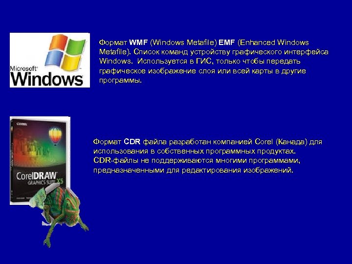 Формат WMF (Windows Metafile) EMF (Enhanced Windows Metafile). Список команд устройству графического интерфейса Windows.