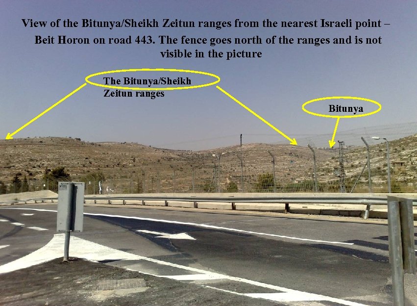 View of the Bitunya/Sheikh Zeitun ranges from the nearest Israeli point – Beit Horon