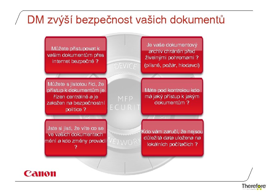 DM zvýší bezpečnost vašich dokumentů Můžete přistupovat k vašim dokumentům přes internet bezpečně ?