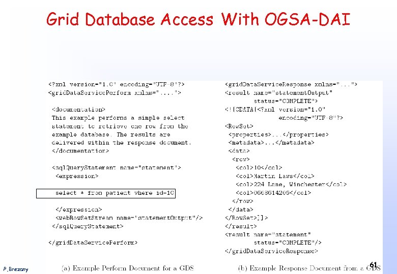 Grid Database Access With OGSA-DAI P. Brezany Institut für Softwarewissenschaft - Universität Wien 61