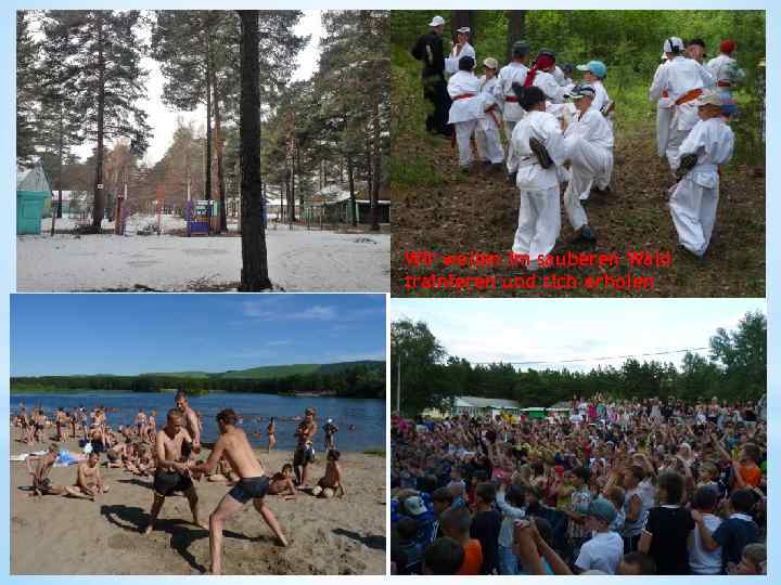 Wir wollen im sauberen Wald trainieren und sich erholen 