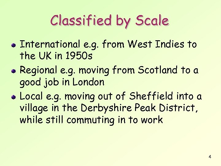 Classified by Scale International e. g. from West Indies to the UK in 1950