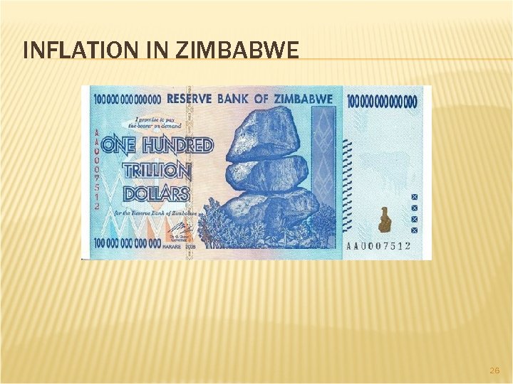 INFLATION IN ZIMBABWE 26 
