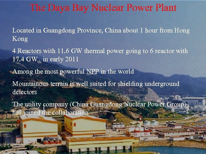 The Daya Bay Nuclear Power Plant Located in Guangdong Province, China about 1 hour