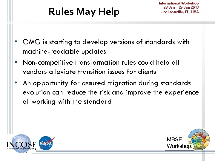 Rules May Help International Workshop 26 Jan – 29 Jan 2013 Jacksonville, FL, USA