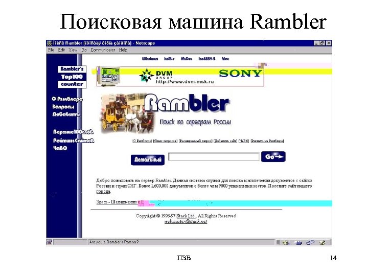 Поисковая машина Rambler ПЗВ 14 