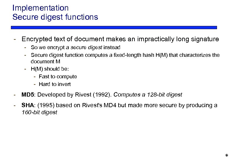 Implementation Secure digest functions - Encrypted text of document makes an impractically long signature