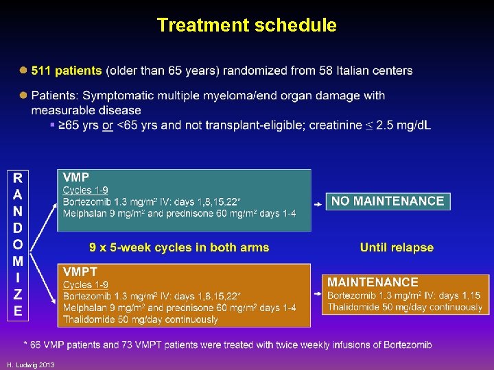 Treatment schedule H. Ludwig 2013 