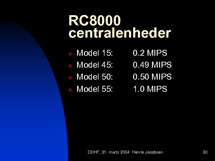 RC 8000 centralenheder n n Model 15: Model 45: Model 50: Model 55: 0.