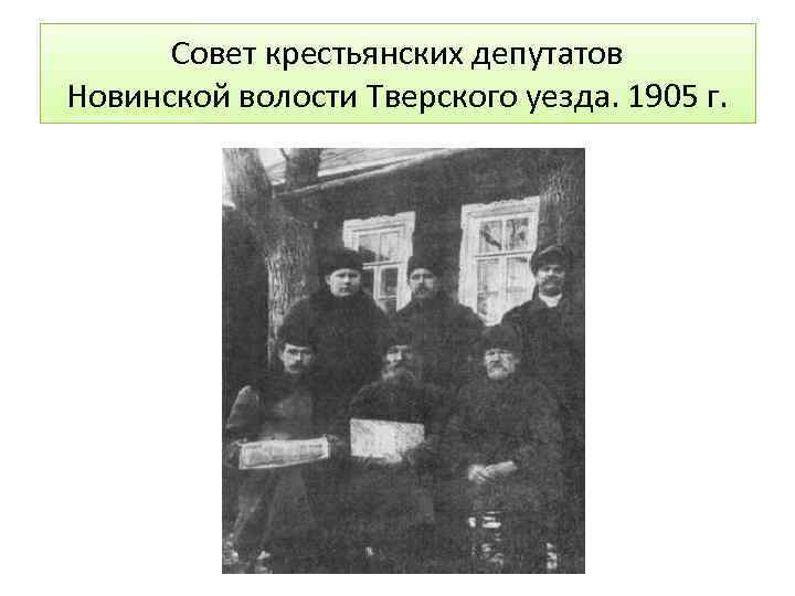 Совет крестьянских депутатов Новинской волости Тверского уезда. 1905 г. 